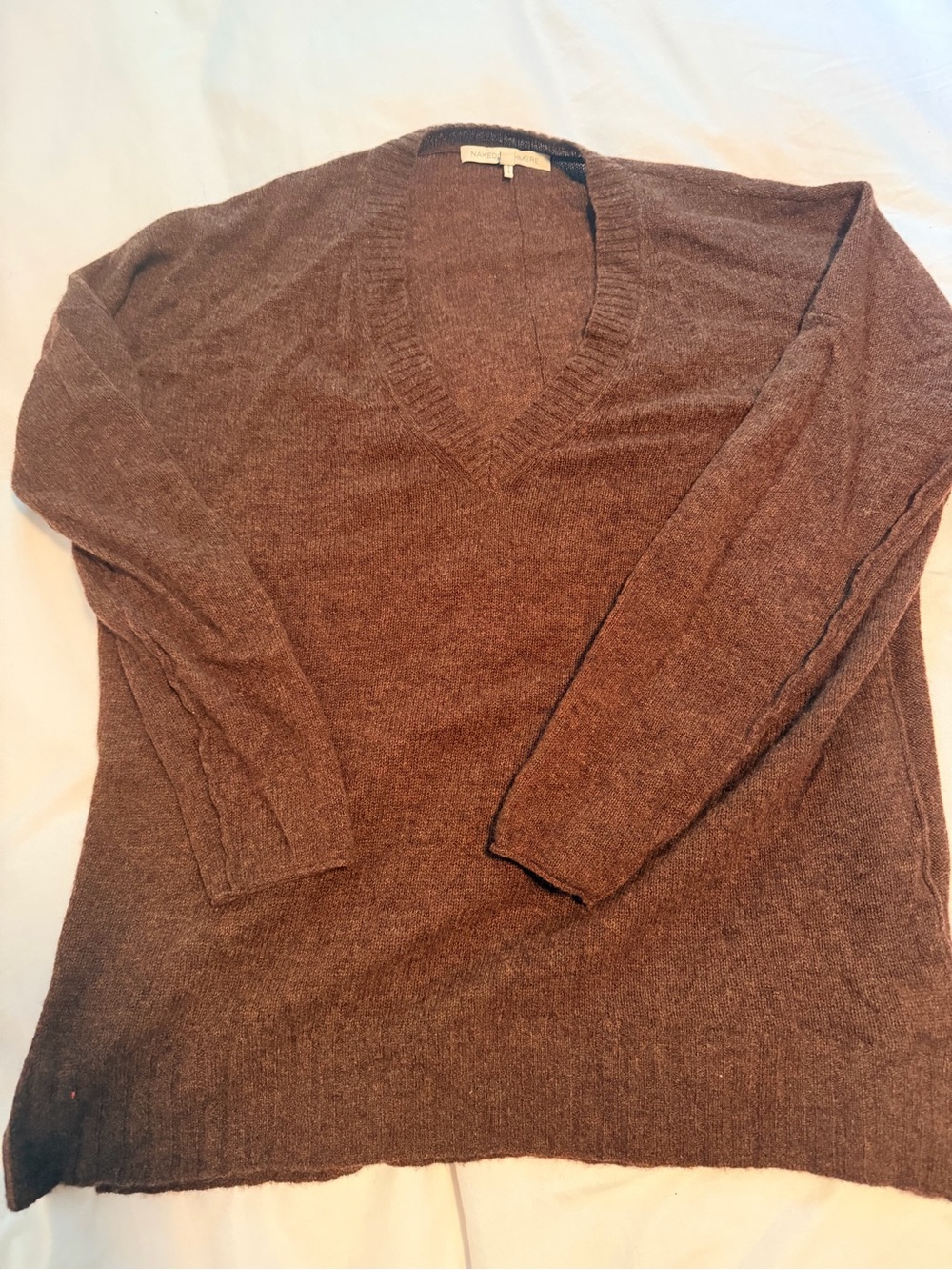 NakedCashmere Brown V-Neck Cashmere Sweater size S